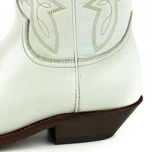 Cowboystiefel für Damen und Herren, handgefertigtes Leder, 1920, weiße Texanas