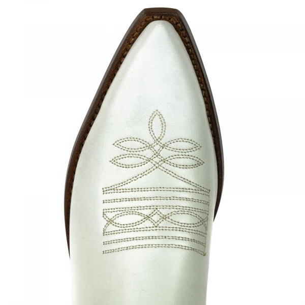 Cowboystiefel für Damen und Herren, handgefertigtes Leder, 1920, weiße Texanas