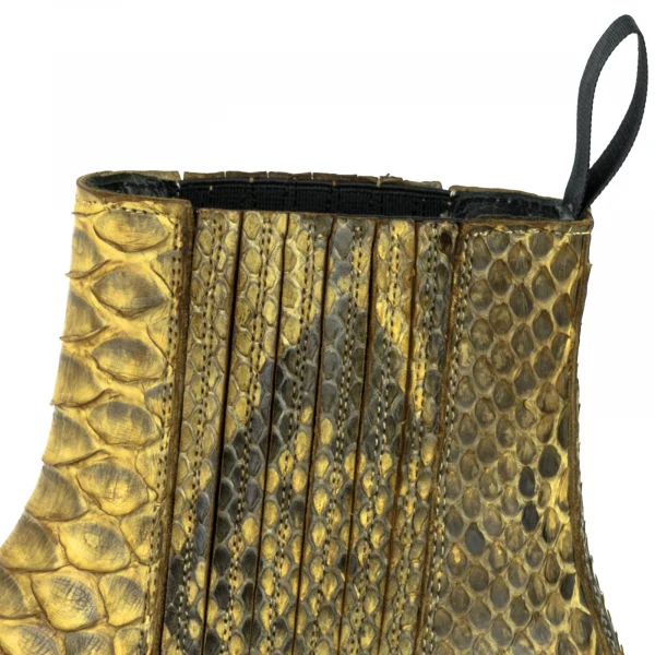 Urbane und exotische gelbe handgefertigte Damenstiefel oder Stiefeletten 2496