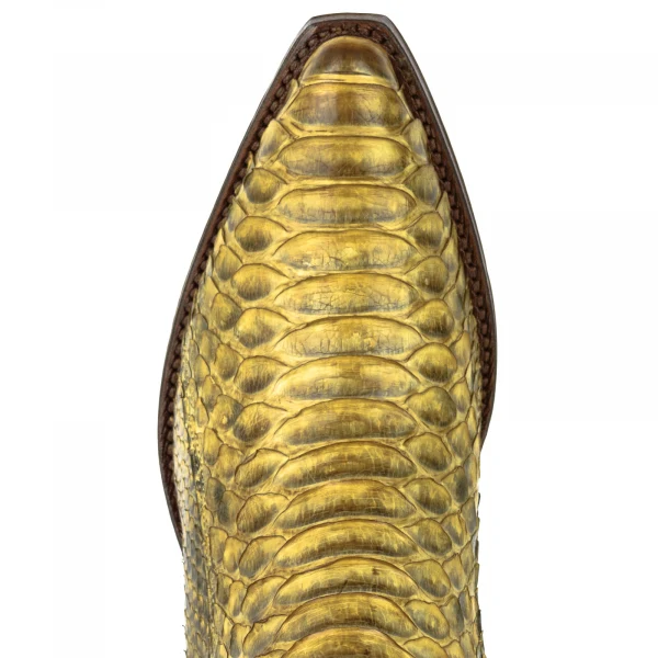 Urbane und exotische gelbe handgefertigte Damenstiefel oder Stiefeletten 2496