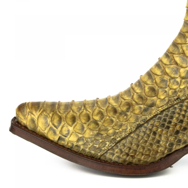 Urbane und exotische gelbe handgefertigte Damenstiefel oder Stiefeletten 2496