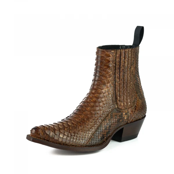 Urbane und exotische handgefertigte Damenstiefel oder Stiefeletten Braun 2496