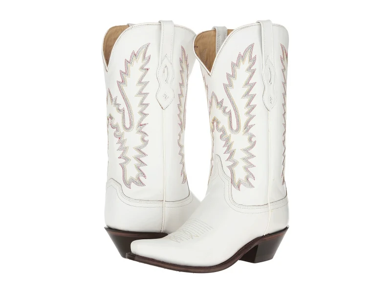 Westernstiefel CowboyStiefel für Damen handgefertigt, aus weißem Leder, LF1521E