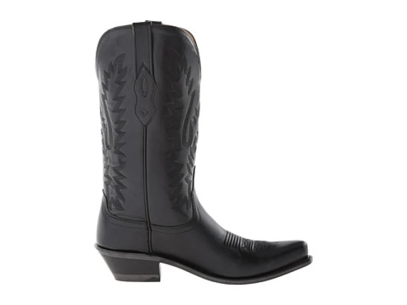 Westernstiefel CowboyStiefel für Damen handgefertigt, aus schwarzem Leder, LF1510E