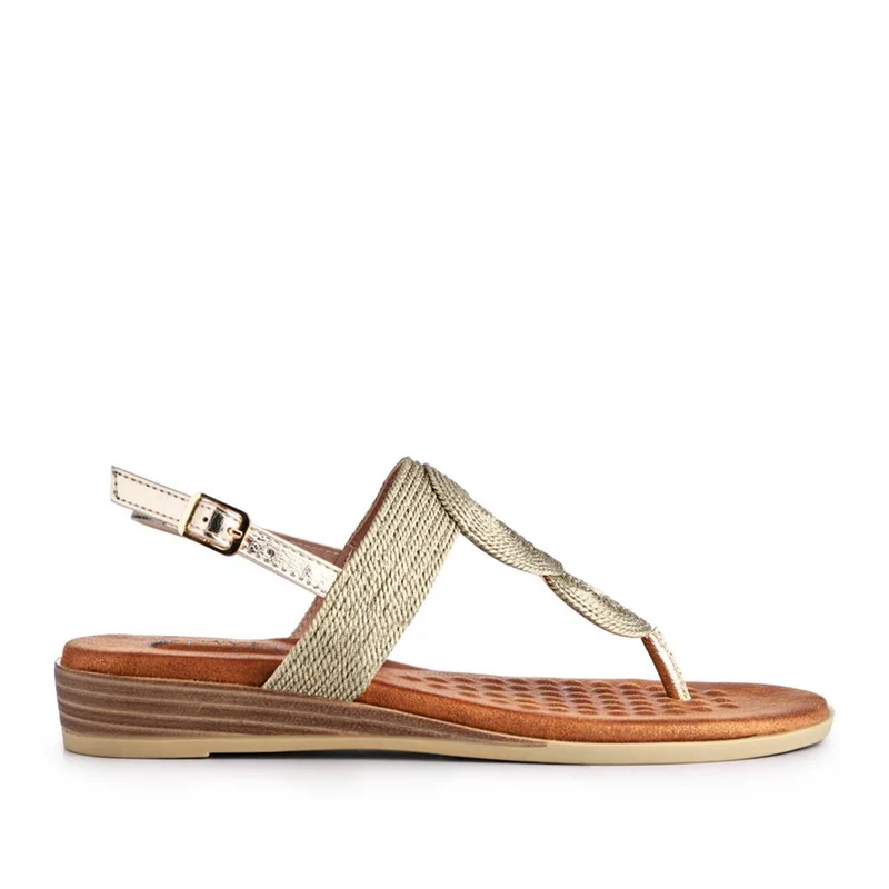 Buckled Toe Post Sandals - BAIZH41050 / 327 218 - Gold