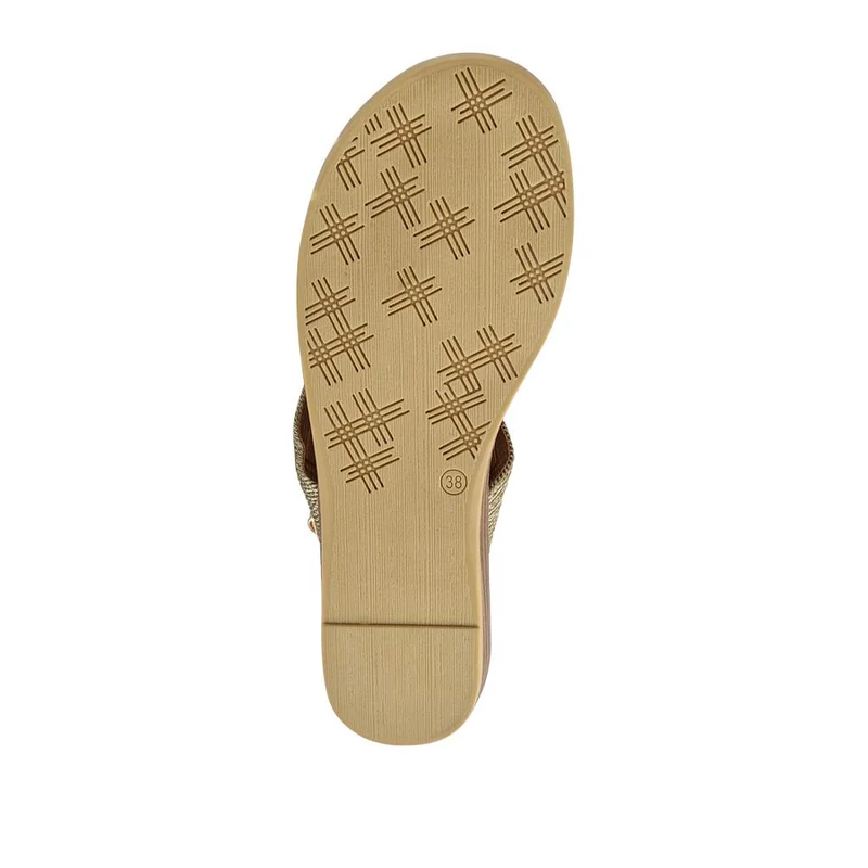 Buckled Toe Post Sandals - BAIZH41050 / 327 218 - Gold