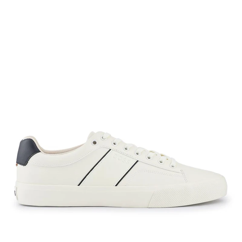 Boss Faux-Leather Lace Up Trainers - HUGO41503 / 327 623 - Cream