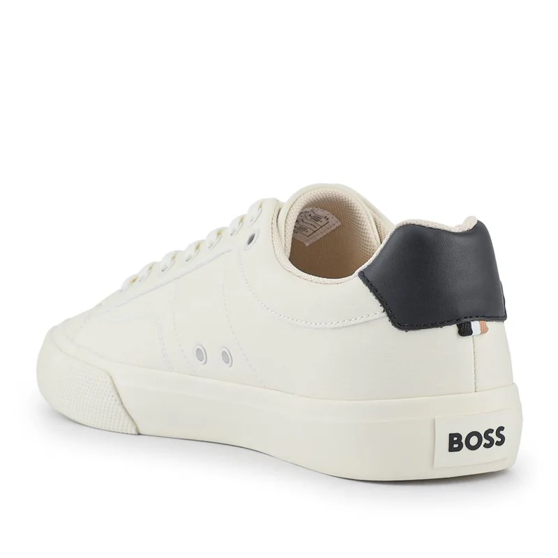 Boss Faux-Leather Lace Up Trainers - HUGO41503 / 327 623 - Cream
