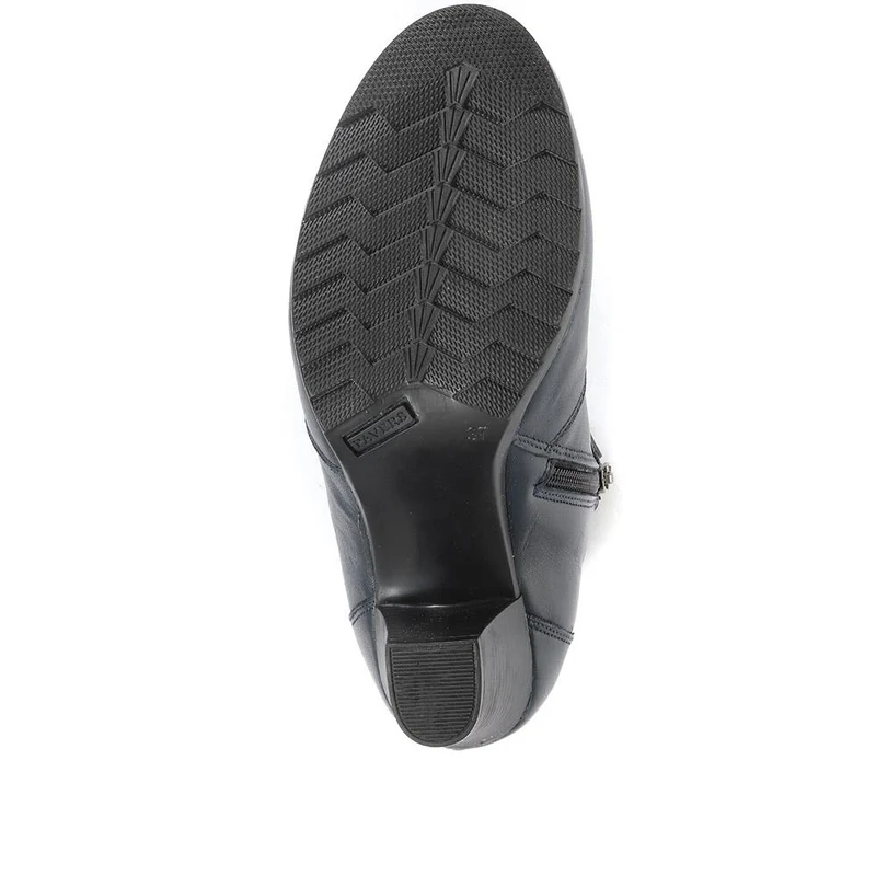 Leather Ankle Boots - VED34003 / 320 367 - Navy