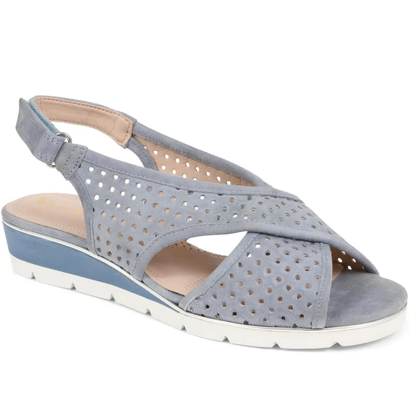 Slingback Wedges - VAN37520 / 323 825 - Navy Suede