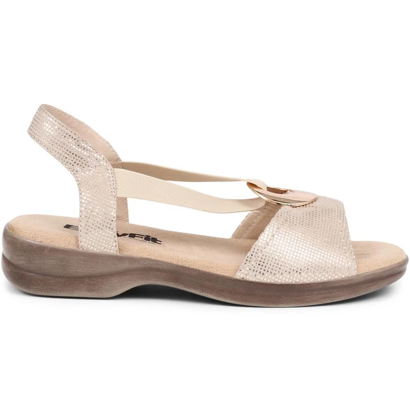 Extra-Wide Elasticated Sandals - CAROLA / 325 591 - Gold