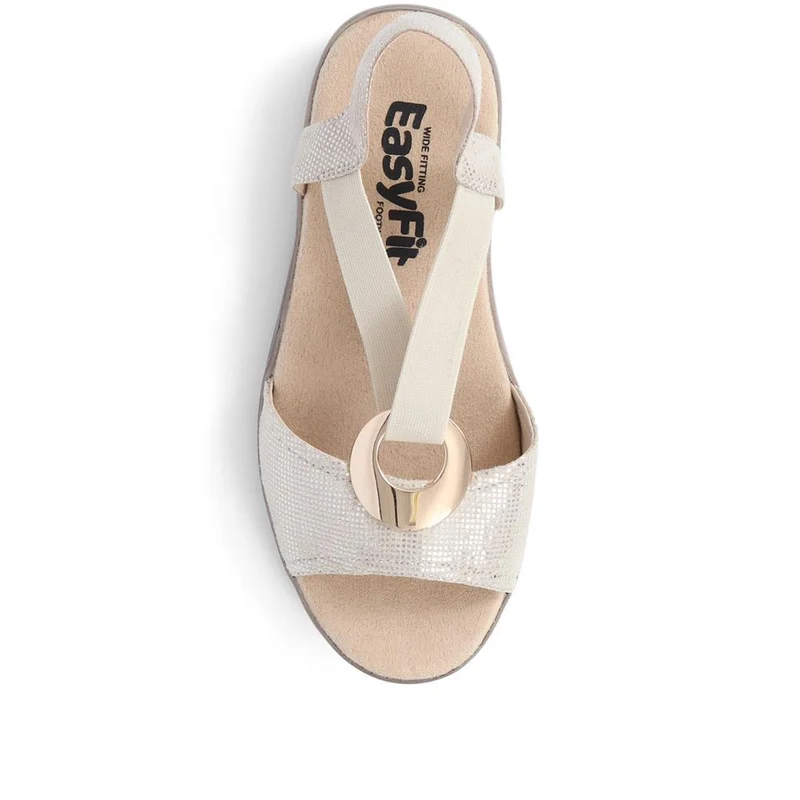 Extra-Wide Elasticated Sandals - CAROLA / 325 591 - Gold