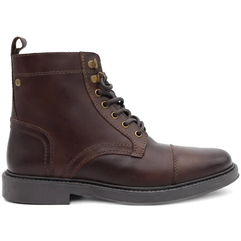 Leather Casual Lace Up Boots - JFOOT44019 / 330 430 - Brown