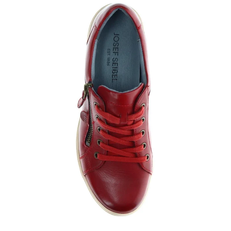 Lace-Up Leather Trainers - JOSEF40512 / 326 496 - Bordeaux