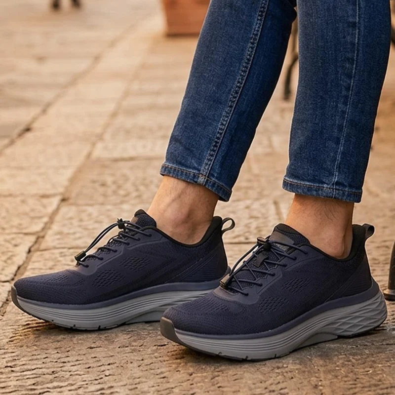 Wide Fit Sporty Bungee Lace Trainers - BOJIE44010 / 330 186 - Navy