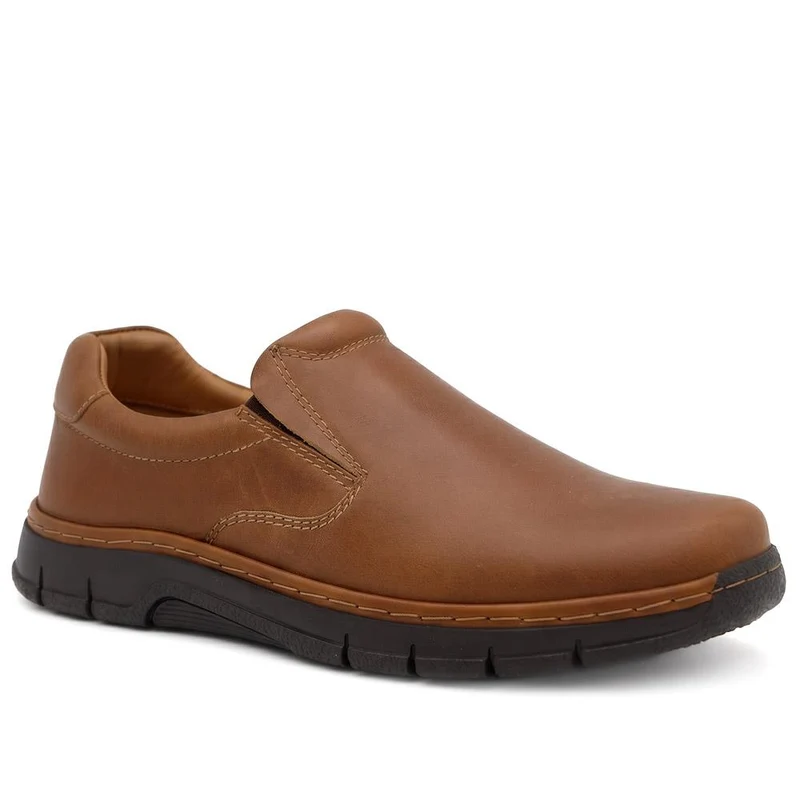 Wide Fit Leather Smart Slip On Shoes - PRFEM44015 / 330 422