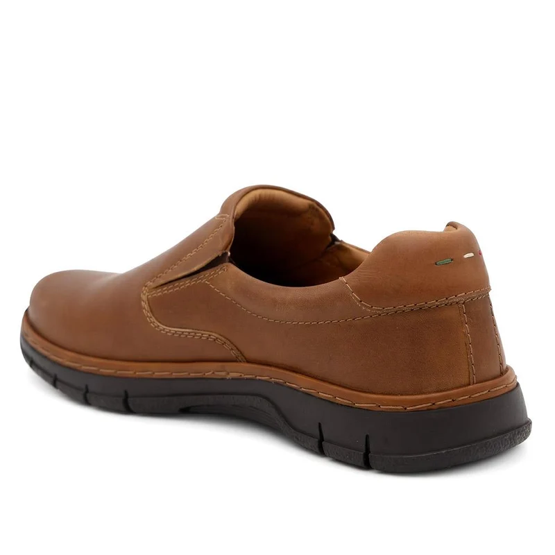 Wide Fit Leather Smart Slip On Shoes - PRFEM44015 / 330 422 - Tan