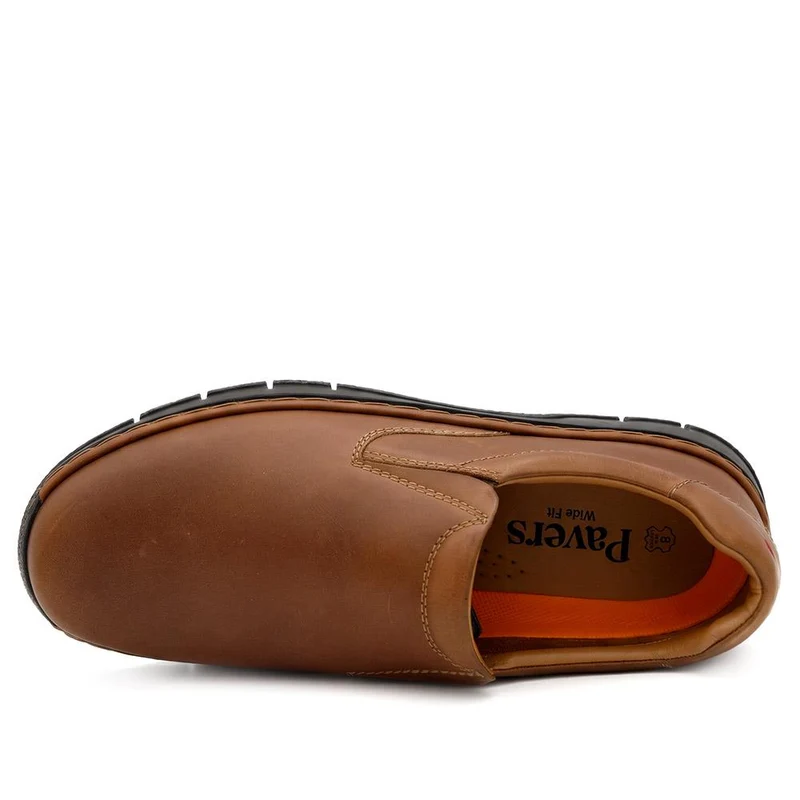 Wide Fit Leather Smart Slip On Shoes - PRFEM44015 / 330 422 - Tan