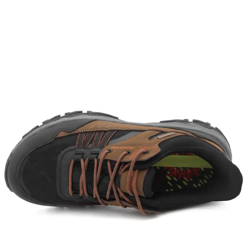 Rugged Slip On Bungee Lace Walking Trainers - FOCUS44000 / 330 473 - Brown-Black