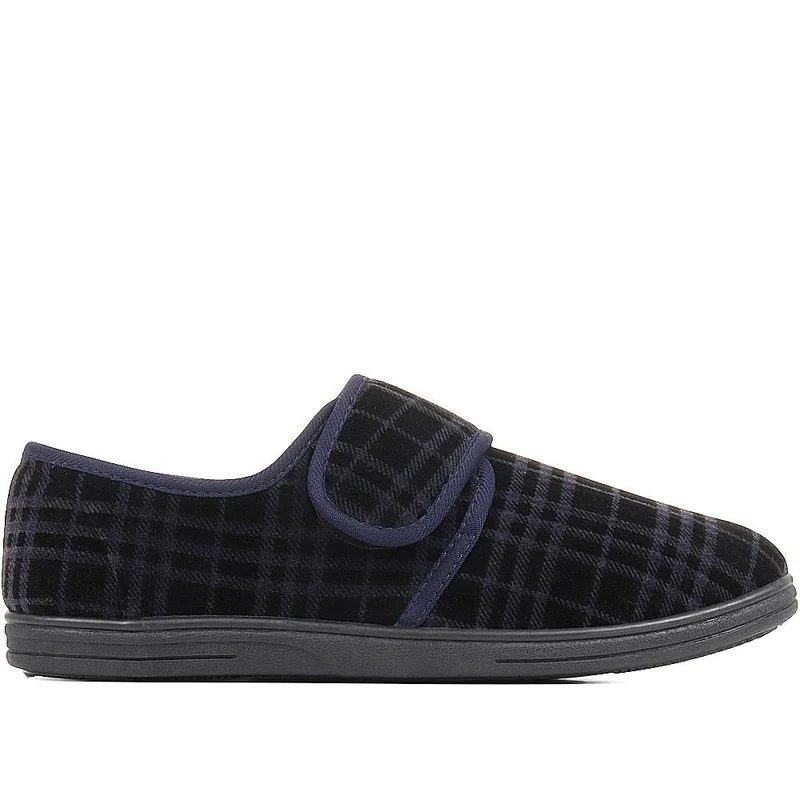 Cosy Tartan Slippers - QINGD36003 / 322 320 - Navy Multi