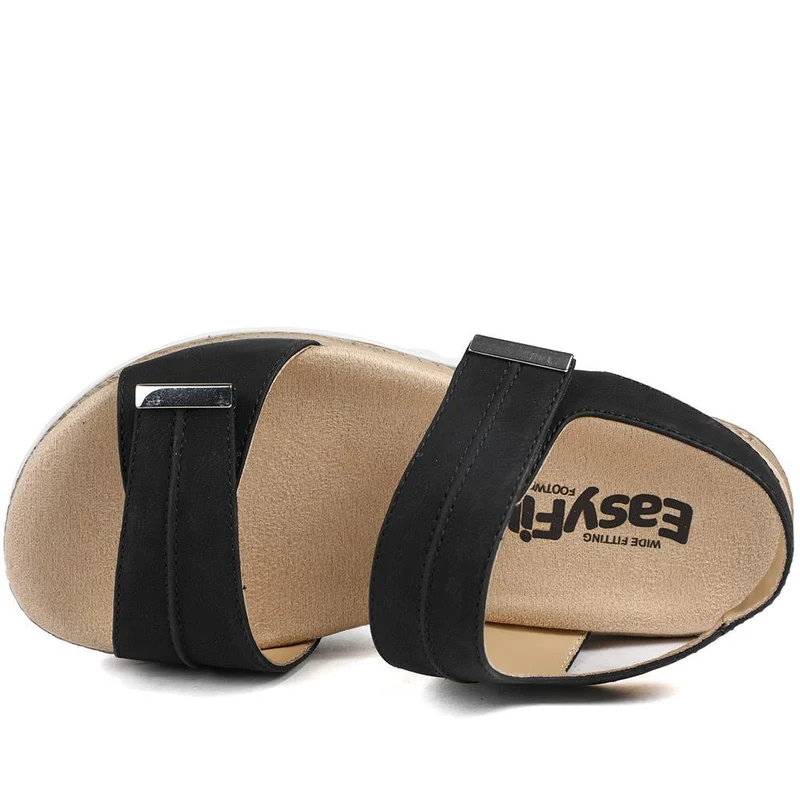 EasyFit Catena Extra Wide Touch Fasten Sandals - CATENA / 329 163 - Black