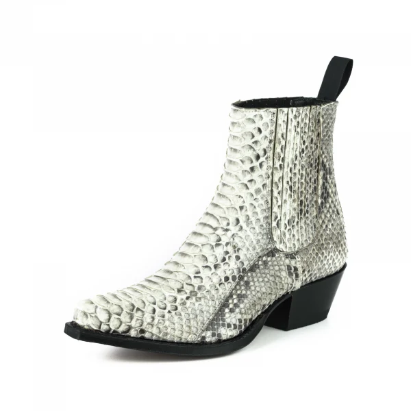 Urbane und exotische weiße handgefertigte Damenstiefel oder Stiefeletten 2496