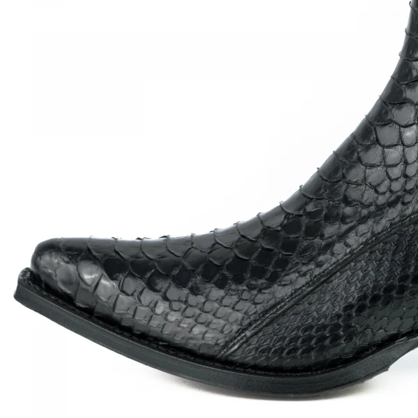 Urbane und exotische schwarze handgefertigte Damenstiefel oder Stiefeletten 2496