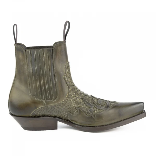 Handgefertigte grüne urbane und exotische Cowboystiefel oder Stiefeletten für Damen und Herren 2500