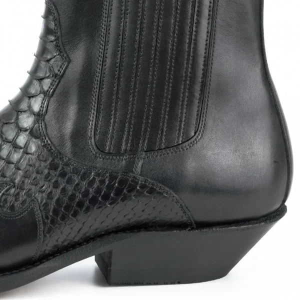 Cowboystiefel oder Stiefeletten für Damen und Herren, handgefertigt, Schwarz, Urban und Exotic 2500