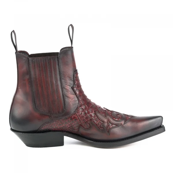 Handgefertigte urbane und exotische Cowboystiefel oder Stiefeletten für Damen und Herren, Rot 2500