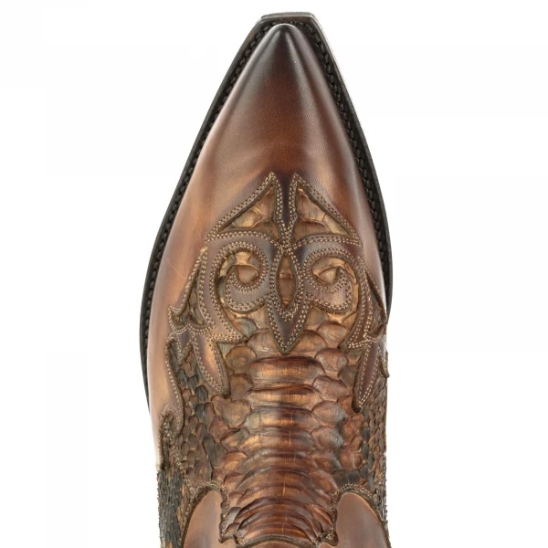 Handgefertigte braune urbane und exotische Cowboystiefel oder Stiefeletten für Damen und Herren 2500