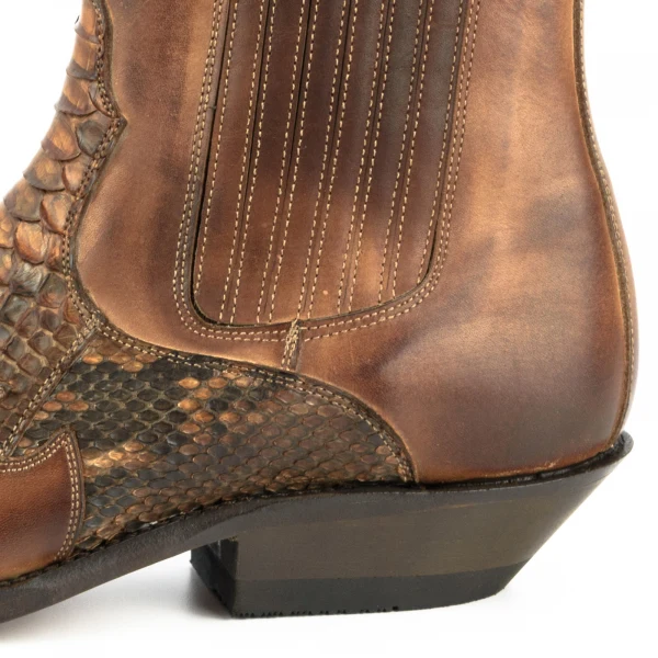Handgefertigte braune urbane und exotische Cowboystiefel oder Stiefeletten für Damen und Herren 2500