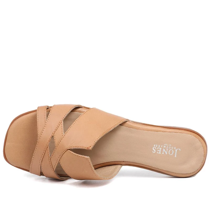 Isa Leather Slip On Sandals - ISA / 328 972 - Tan Leather