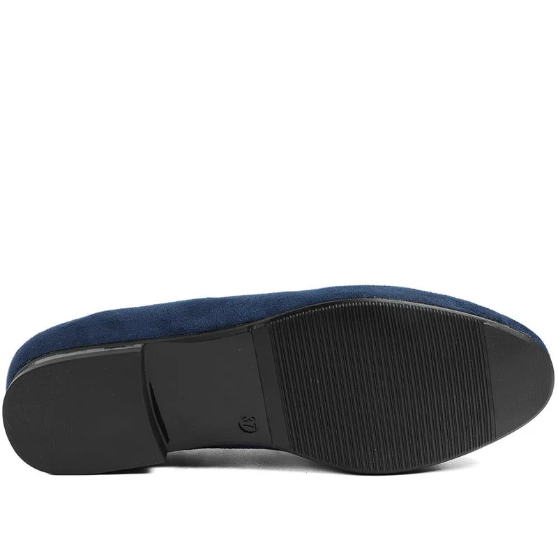 Smart Tasselled Heeled Loafers - WK43011 / 328 999 - Navy