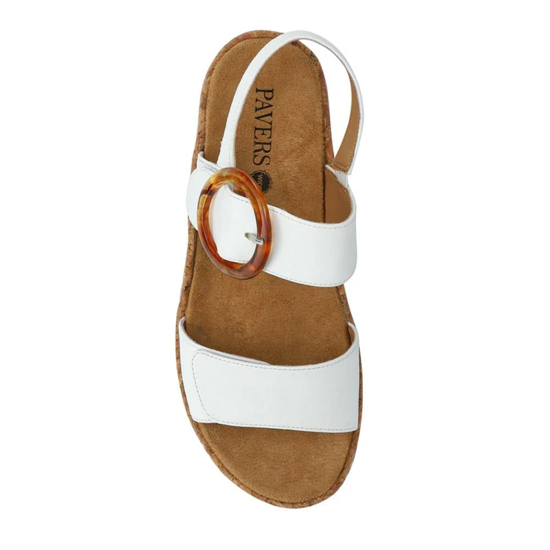 Adjustable Buckle Detail Comfort Sandals - WBINS39084 / 325 249 - White