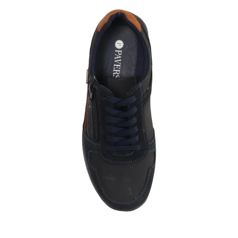 Casual Leather Lace-Up Shoes - DDIN40009 / 326 585 - Navy