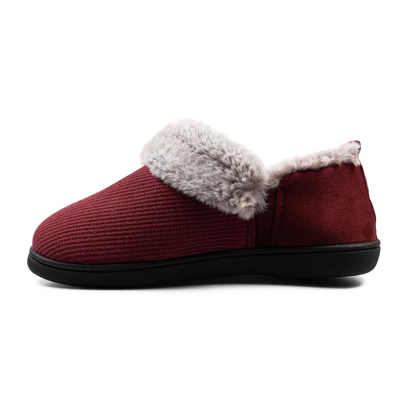 Padders Ladies Slippers 2E Side Stitched Washable - DORA - Dora / null - Bordeaux Combi