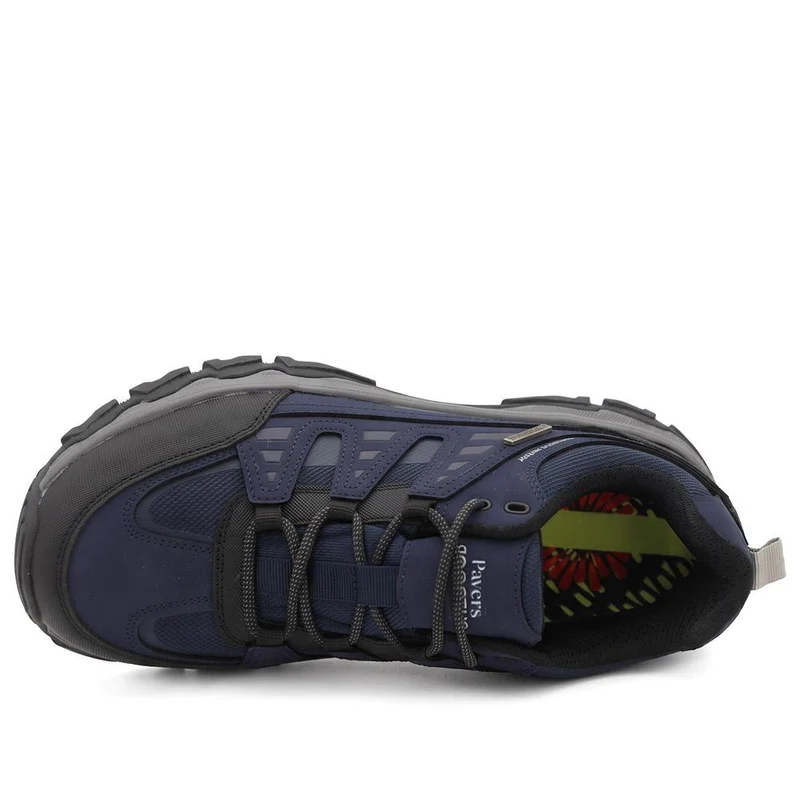 Extra Wide Leather Walking Trainers - FOCUS44001 / 330 474 - Navy