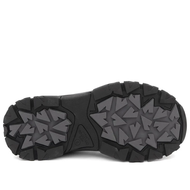 Extra Wide Leather Walking Trainers - FOCUS44001 / 330 474 - Navy
