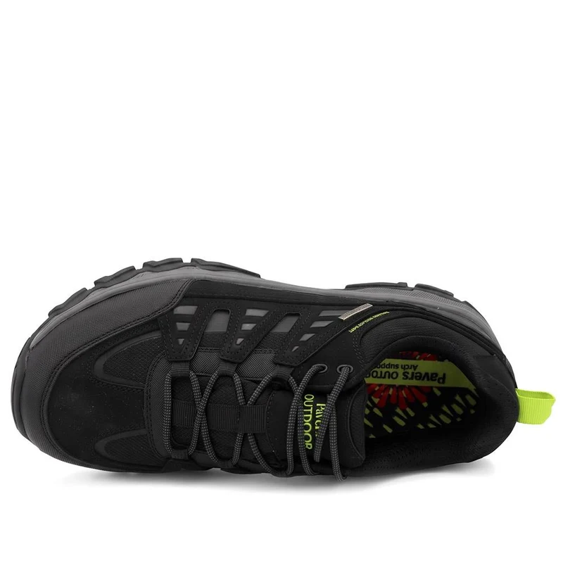 Extra Wide Leather Walking Trainers - FOCUS44001 / 330 474 - Black