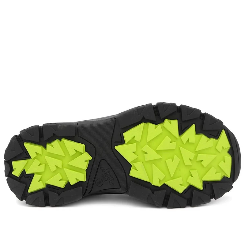Extra Wide Leather Walking Trainers - FOCUS44001 / 330 474 - Black