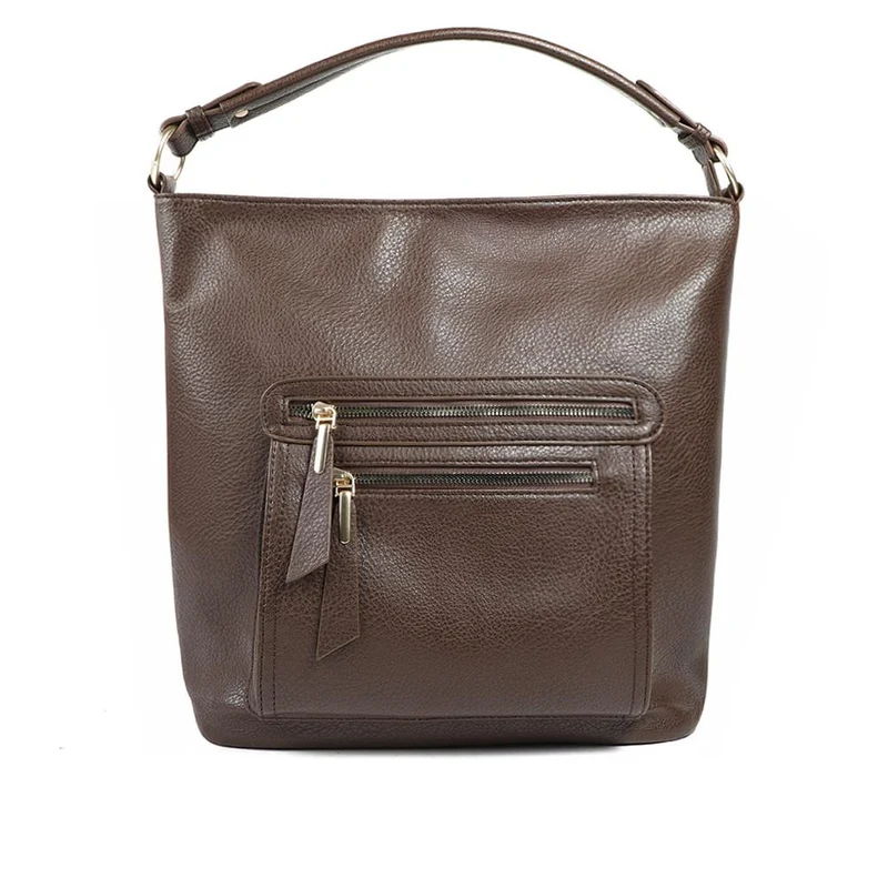 Multi Zipped Stylish Shoulder Bag - RIM42007 / 328 658 - Brown