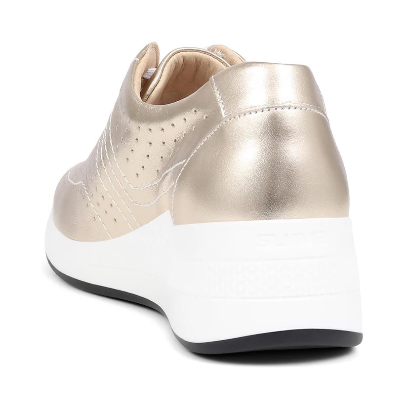 Fly Flot Lace Up Leather Trainers - CAL37013 / 323 763 - Gold