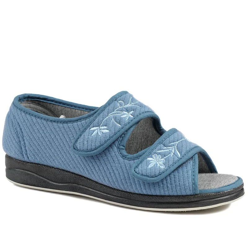 Extra-Wide Fit Slippers - AVIANNA / 323 507 - Denim