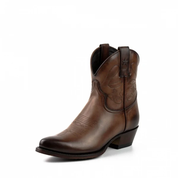 Handgefertigte Damen-Cowboystiefel oder Stiefeletten aus hellbraunem Leder 2374 Texanas