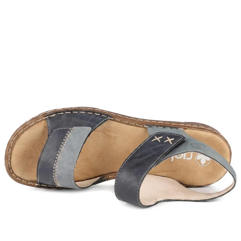 Rieker Dual Adjustable Strap Sandals - RKR43071 / 330 553 - Navy