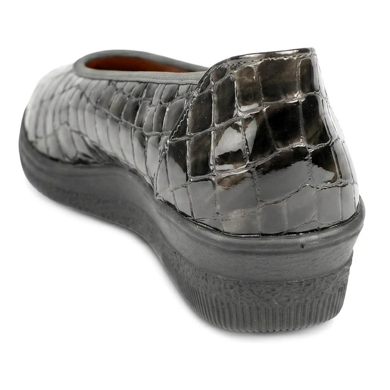 Gabor Wide Fit Leather Chunky Sole Pumps - GABC44510 / 330 265 - Brown Croc