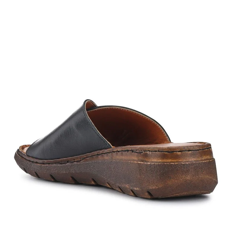 Cushioned Leather Mules - LUCK41009 / 327 392 - Black