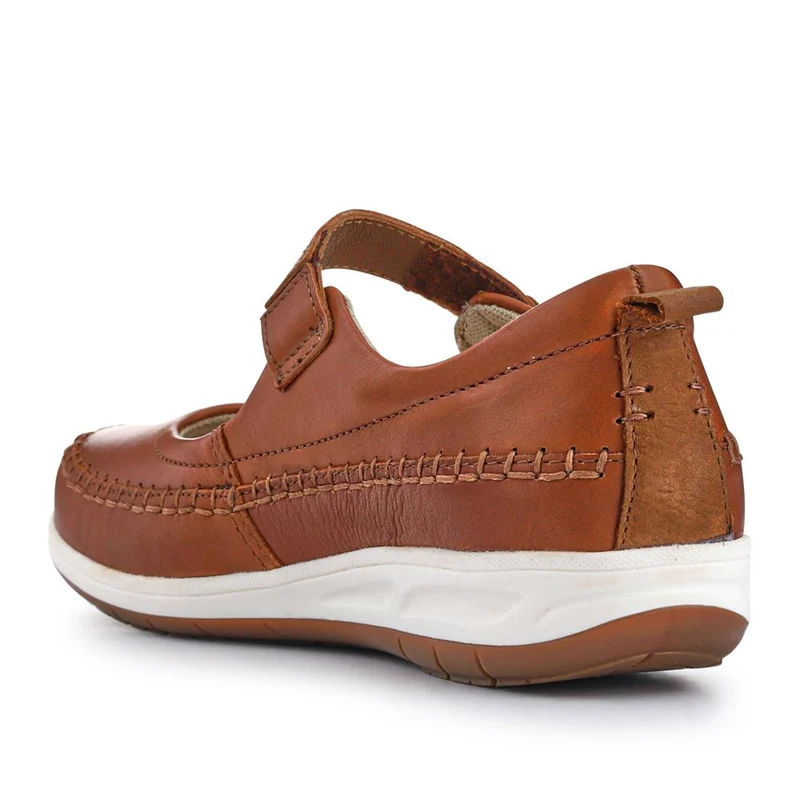 Wide-Fit Touch-Fasten Mary Janes - PARK41031 / 327 061 - Tan
