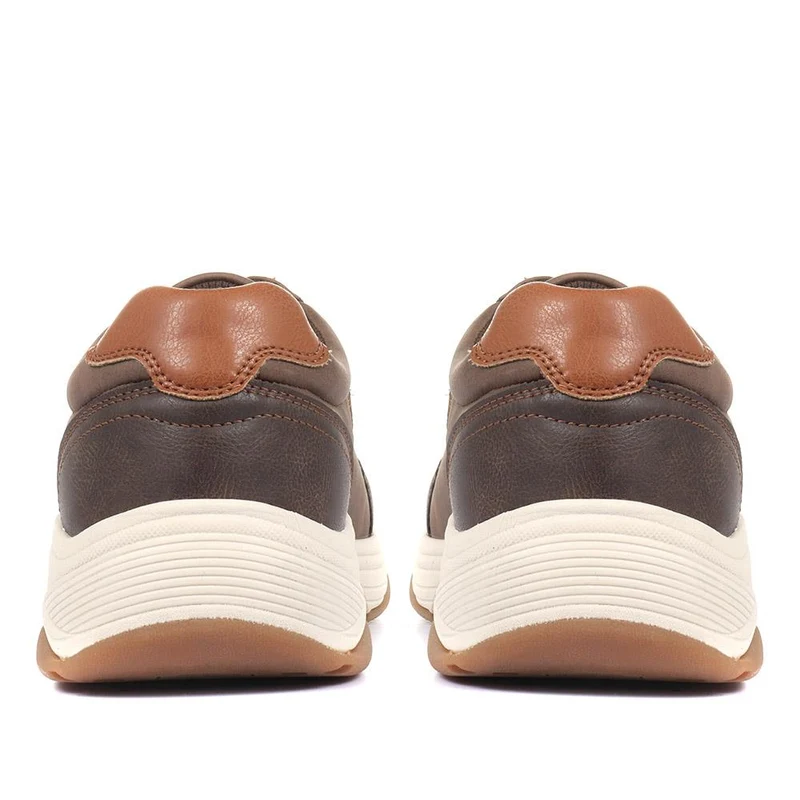 Lace-Up Trainer Shoe - SUNT34007 / 320 327 - Brown